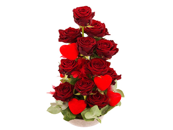 Toren rode rozen voor valentijnsdag