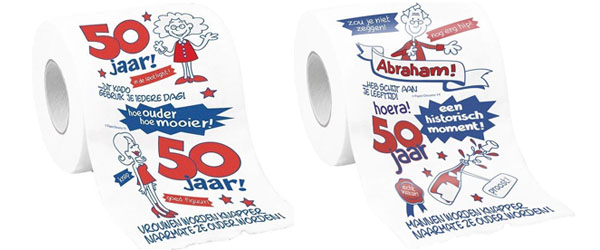Toiletpapier voor een 50 jarige